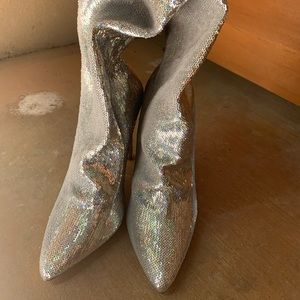 Sequin ankle boots